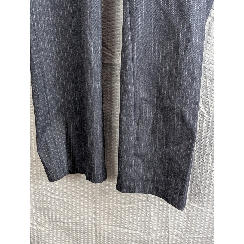 Rafaella Womens Size 14 Black‎ Pinstripe Dress Pants Trouser Flat Front Straight - Picture 5 of 14
